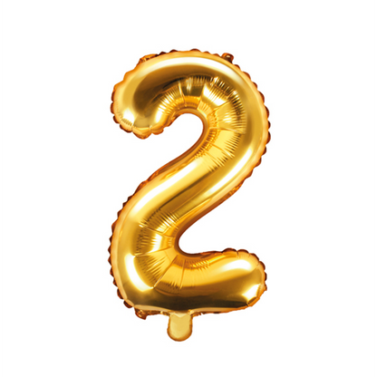 1 Balloon XS - Zahl 2 - Gold