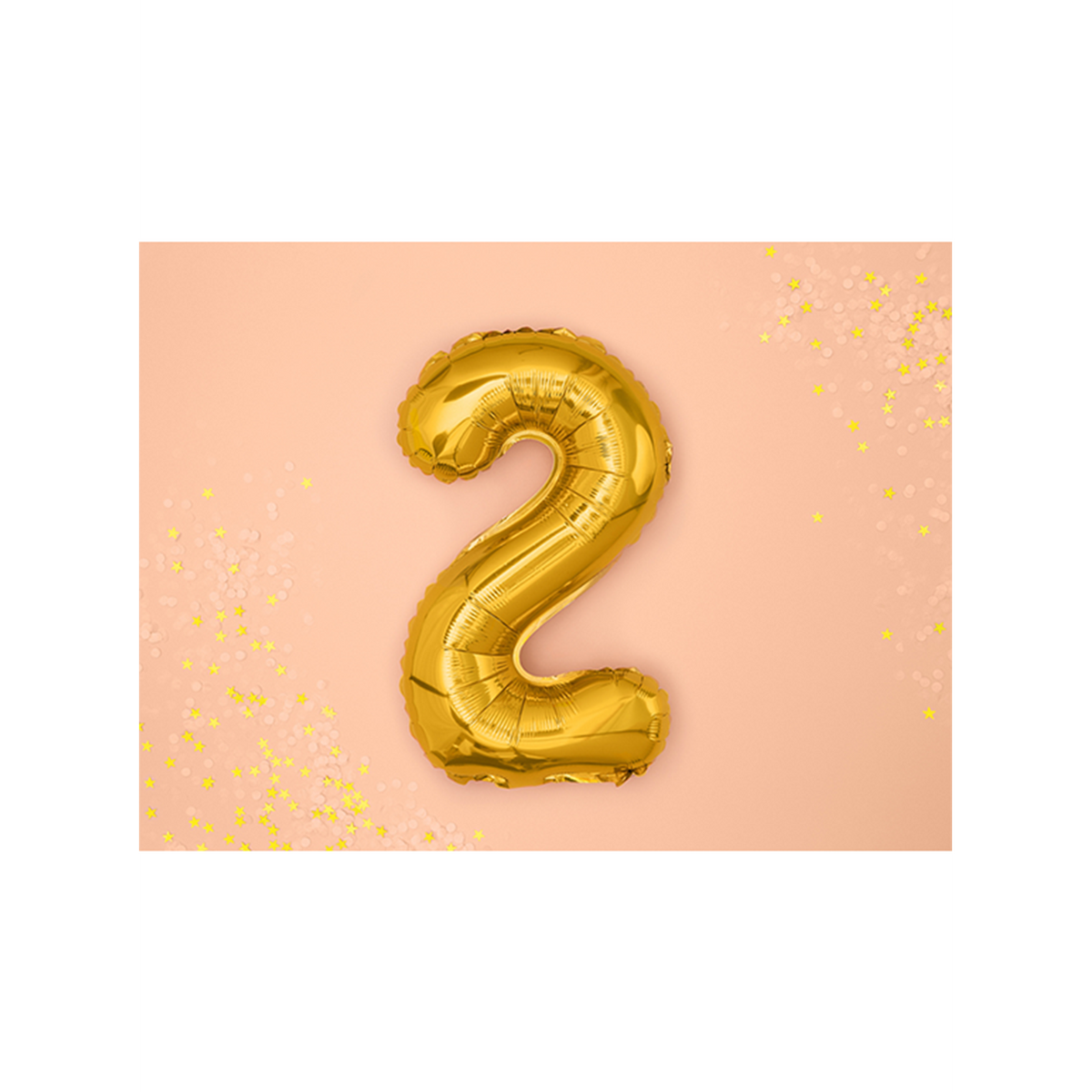 1 Balloon XS - Zahl 2 - Gold
