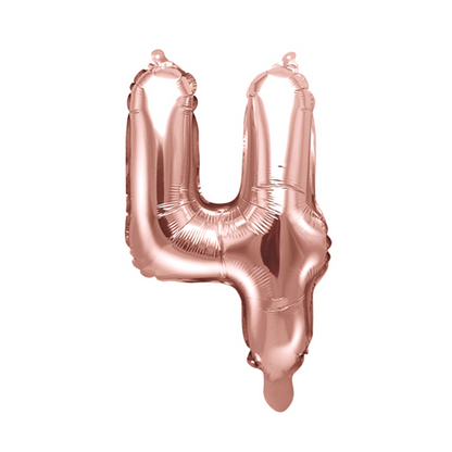 1 Balloon XS - Zahl 4 - RoséGold