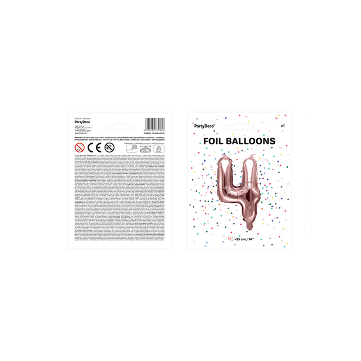 1 Balloon XS - Zahl 4 - RoséGold