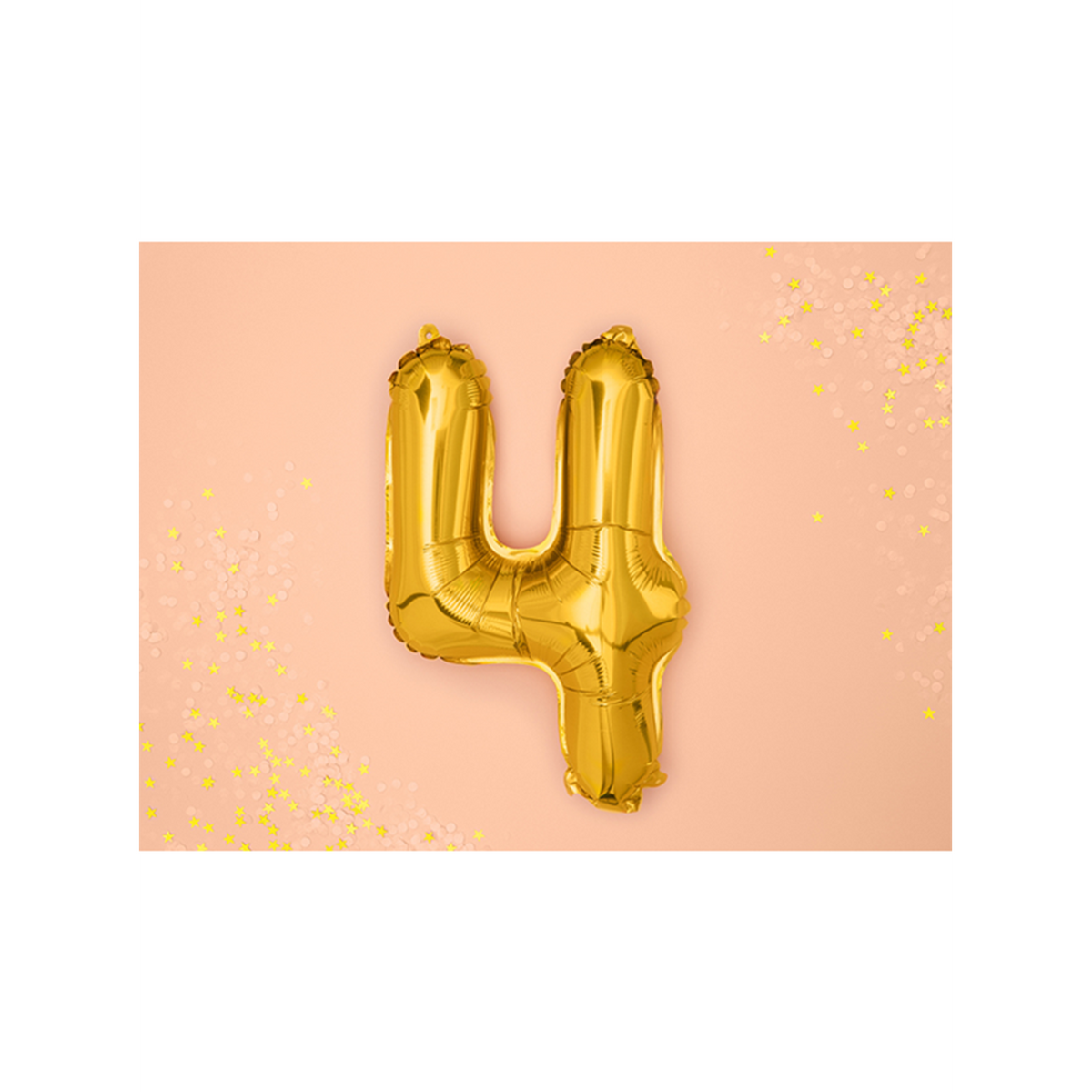 1 Balloon XS - Zahl 4 - Gold