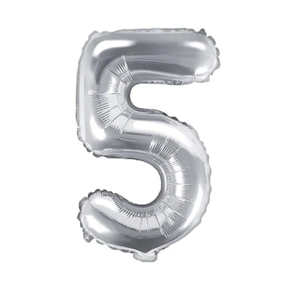 1 Balloon XS - Zahl 5 - Silber
