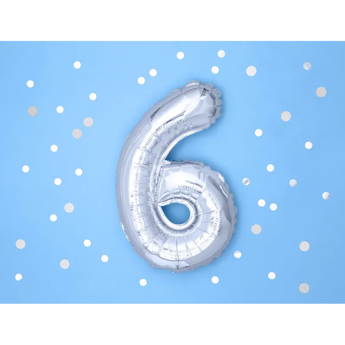 1 Balloon XS - Zahl 6 - Silber