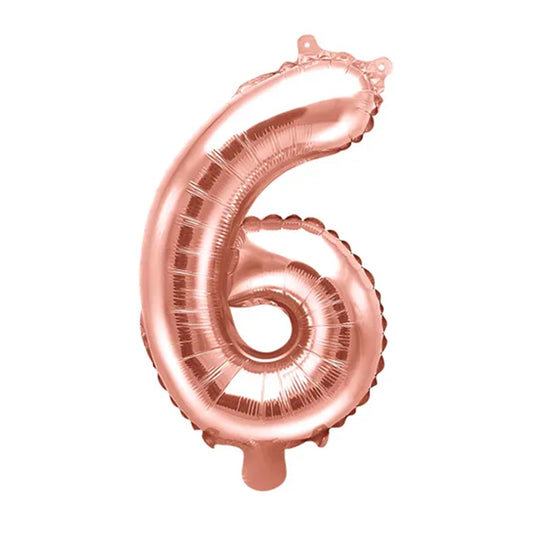 1 Balloon XS - Zahl 6 - RoséGold