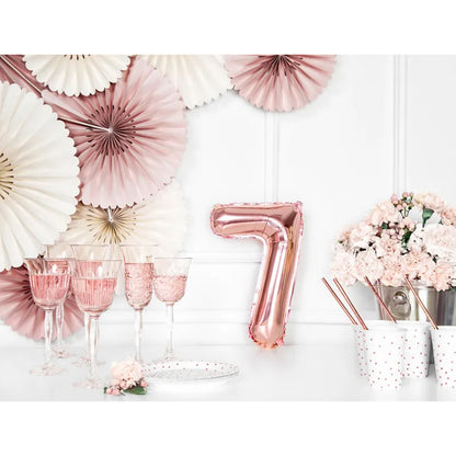 1 Balloon XS - Zahl 7 - RoséGold