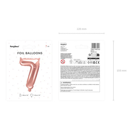 1 Balloon XS - Zahl 7 - RoséGold
