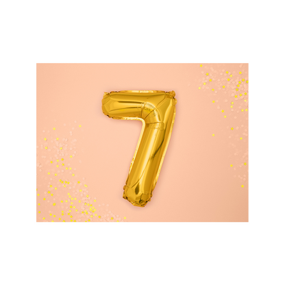 1 Balloon XS - Zahl 7 - Gold