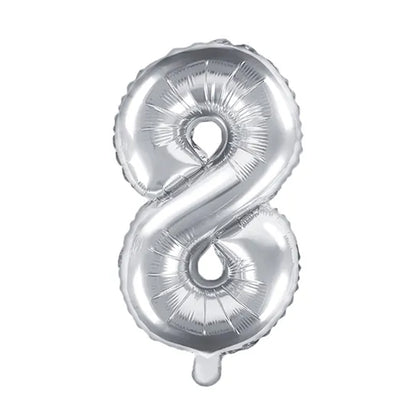 1 Balloon XS - Zahl 8 - Silber