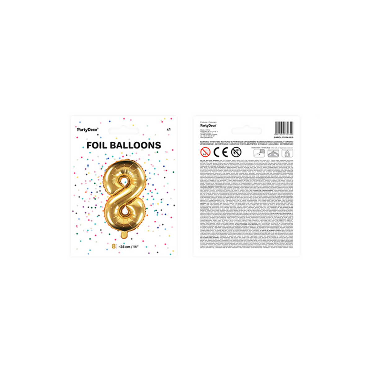 1 Balloon XS - Zahl 8 - Gold