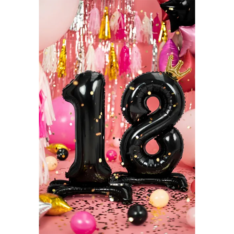1 Ballon Set XXL mit Standfuß - Zahl 18