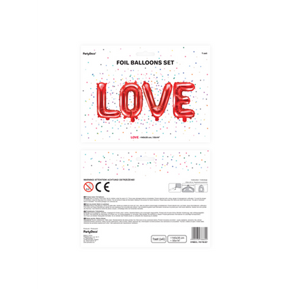 1 Ballon - Schriftzug - LOVE - Rot