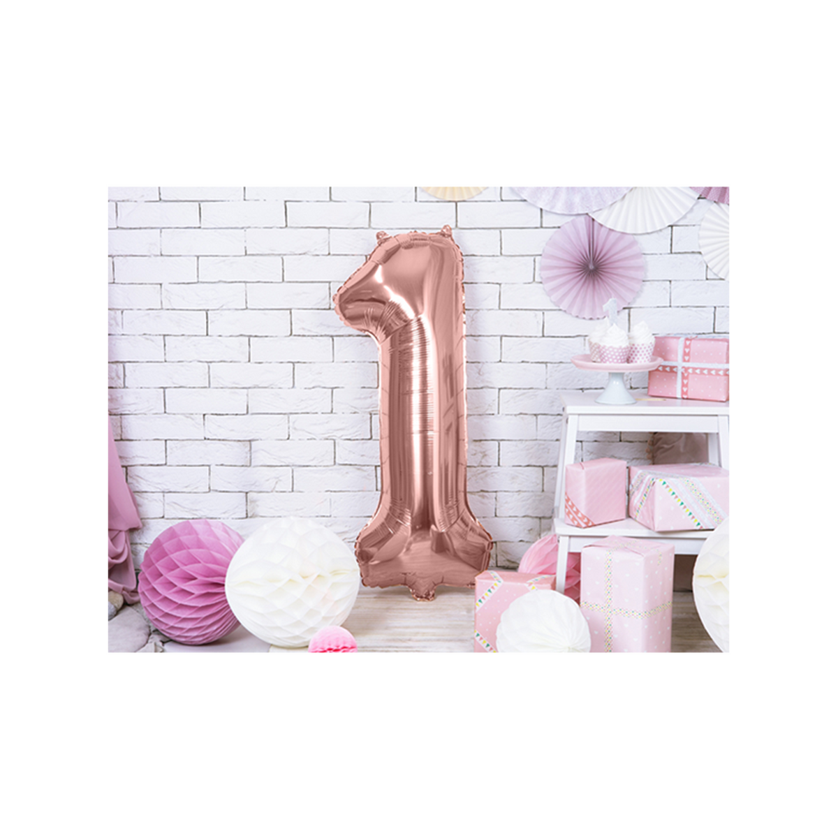 1 Ballon XXL - Zahl 1 - RoseGold