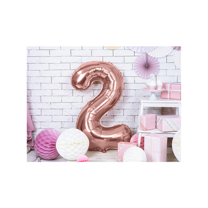 1 Ballon XXL - Zahl 2 - RoseGold
