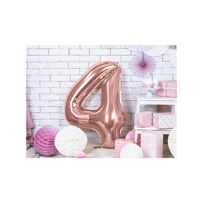 1 Ballon XXL - Zahl 4 - RoseGold