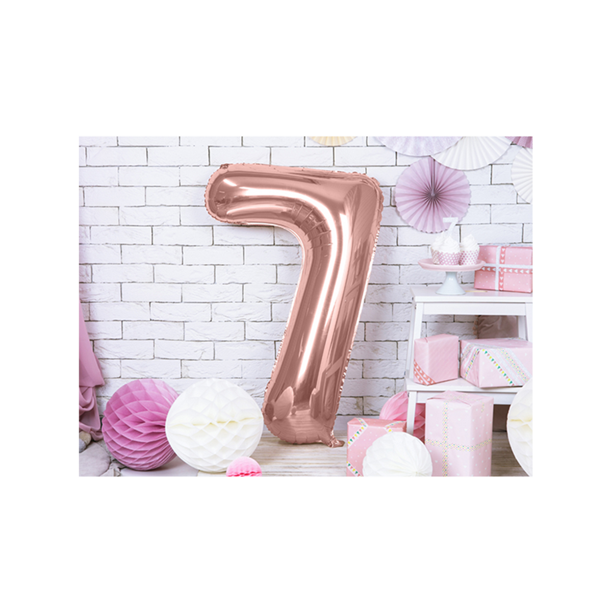 1 Ballon XXL - Zahl 7 - RoseGold