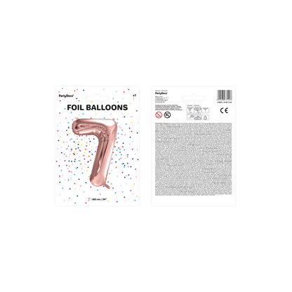 1 Ballon XXL - Zahl 7 - RoseGold