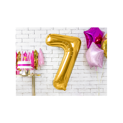 1 Ballon XXL - Zahl 7 - Gold