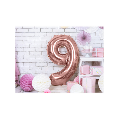 1 Ballon XXL - Zahl 9 - RoseGold