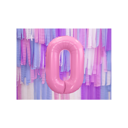 1 Ballon XXL - Zahl 0 - Rosa