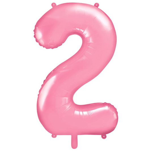1 Ballon XXL - Zahl 2 - Rosa