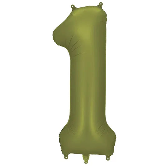 1 Ballon XXL - Zahl 1 - Olive