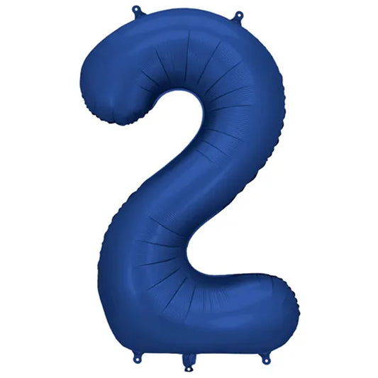 1 Ballon XXL - Zahl 2 - Navy Blue
