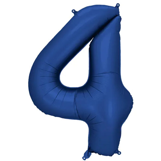 1 Ballon XXL - Zahl 4 - Navy Blue