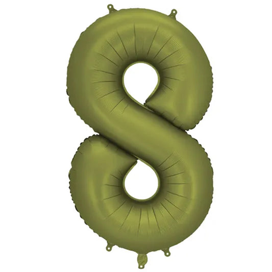 1 Ballon XXL - Zahl 8 - Olive