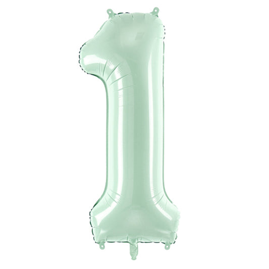 1 Balloon XL - Zahl 1 - Mintgrün