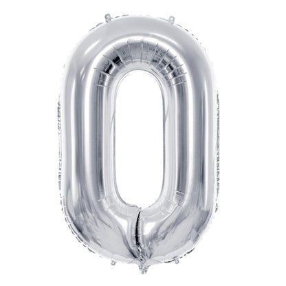 1 Balloon XL - Zahl 0 - Silber