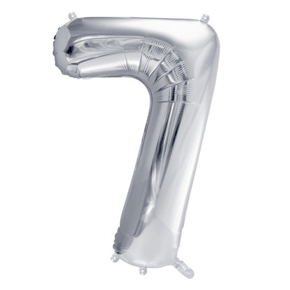 1 Balloon XL - Zahl 7 - Silber