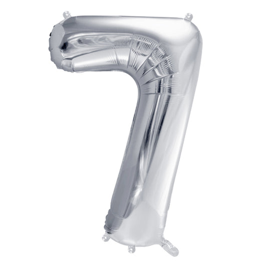 1 Balloon XL - Zahl 7 - Silber