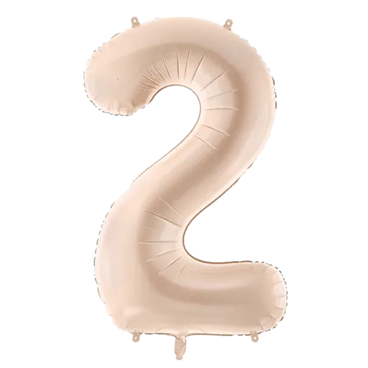 1 Balloon XL - Zahl 2 - Dunkelbeige