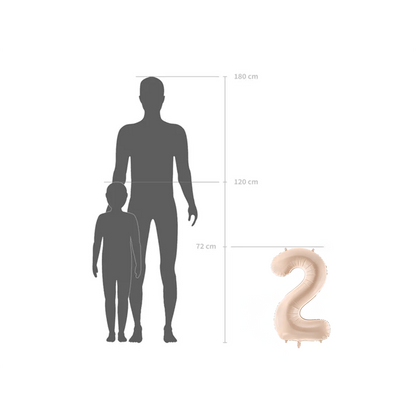 1 Balloon XL - Zahl 2 - Dunkelbeige