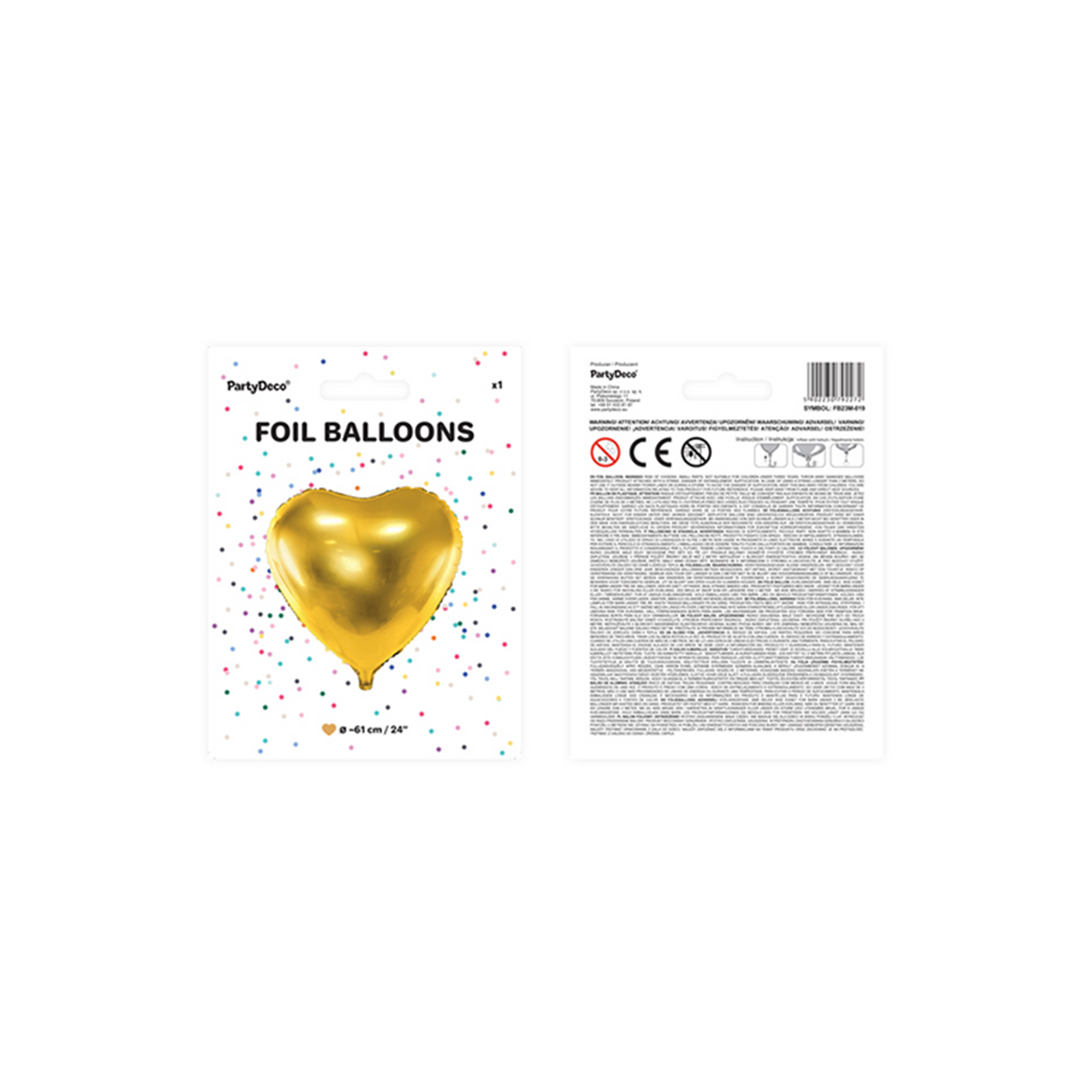 1 Ballon XXL - Herz - Gold