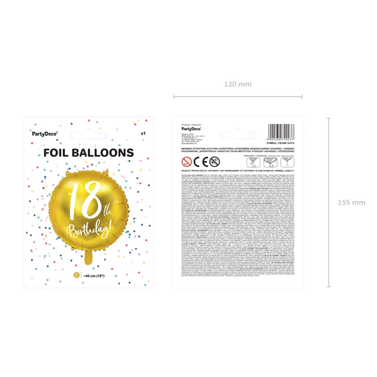 1 Ballon - 18th Birthday - gold