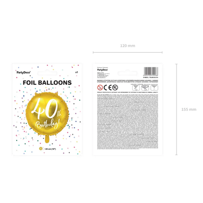 1 Ballon - 40th Birthday - gold