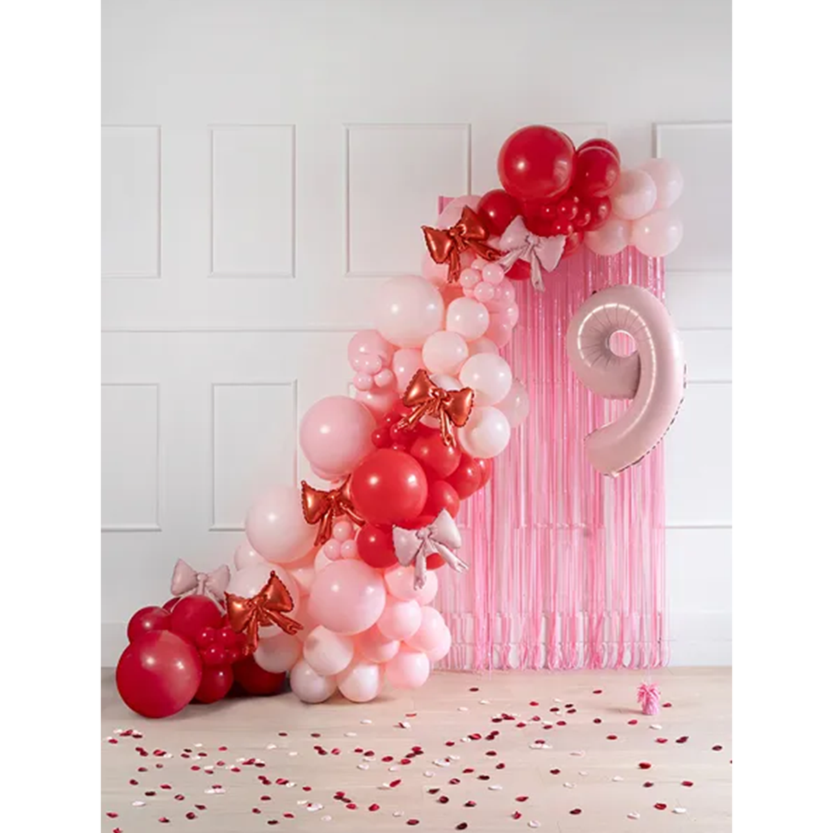 5 Folienballons für Girlanden in Schleifenform - Rot