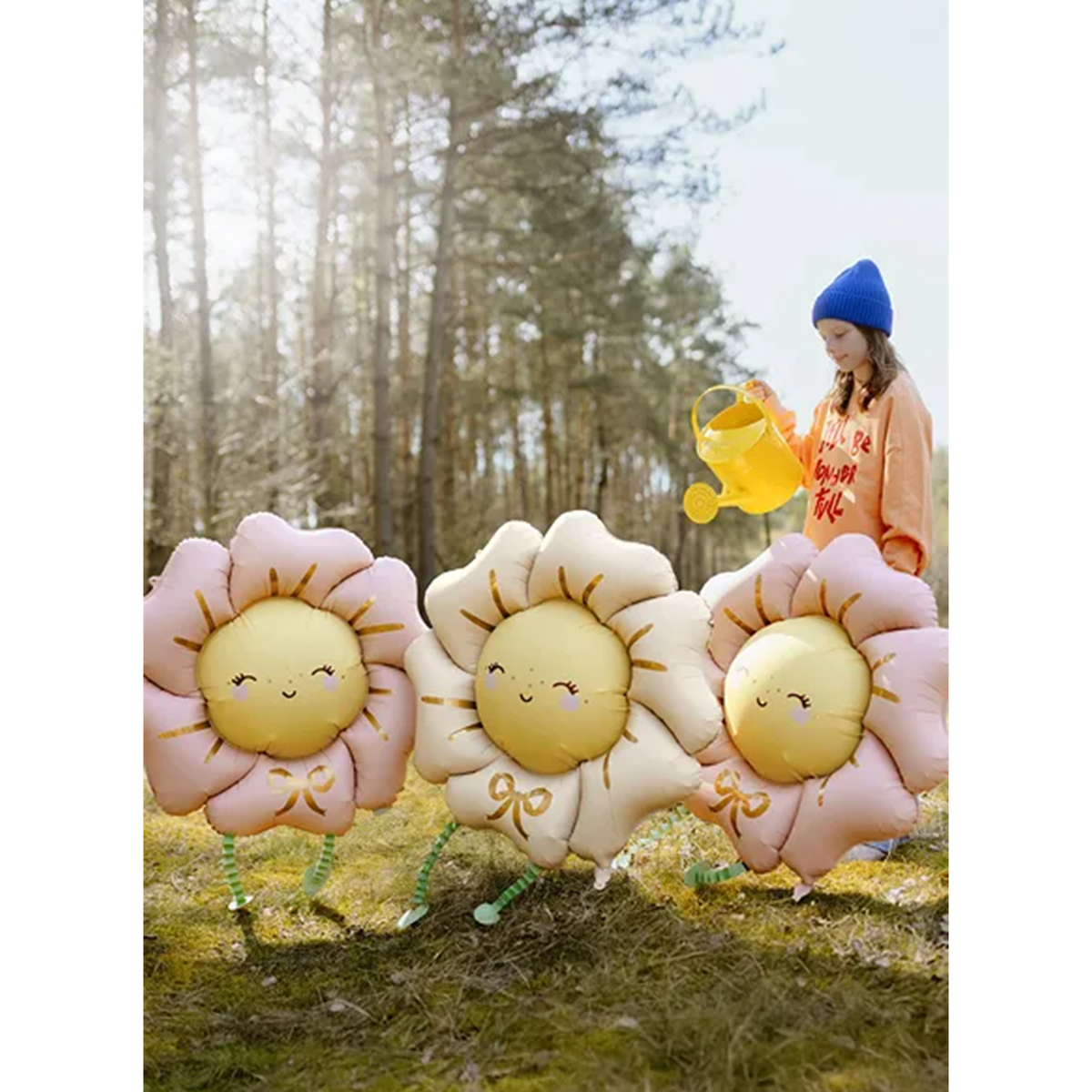 1 Laufender Ballon XXL - Blume - Rosarot