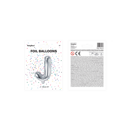 1 Ballon XS - Buchstabe J - Silber