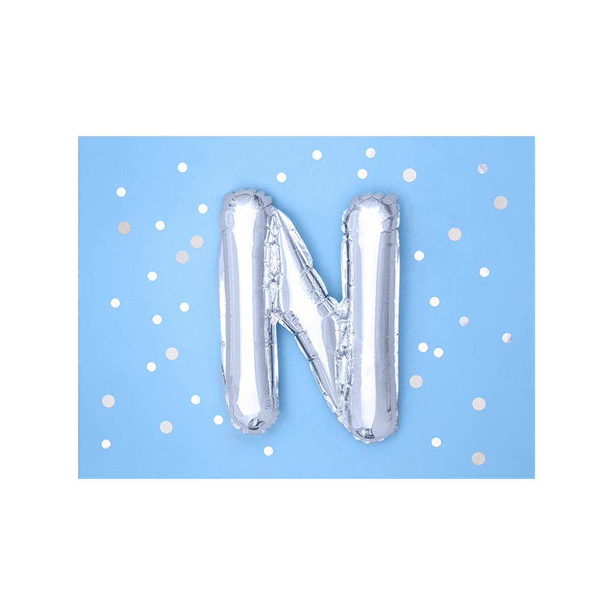 1 Ballon XS - Buchstabe N - Silber