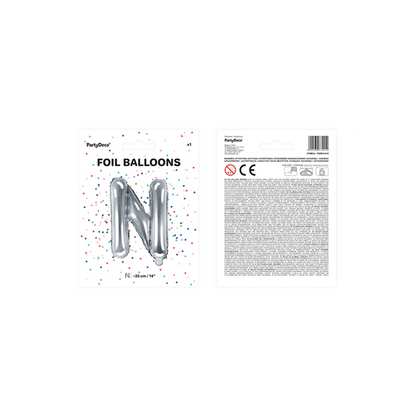 1 Ballon XS - Buchstabe N - Silber