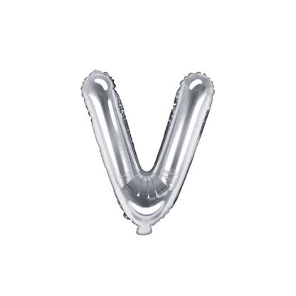 1 Ballon XS - Buchstabe V - Silber