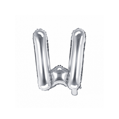 1 Ballon XS - Buchstabe W - Silber