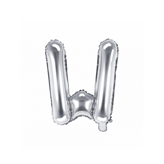 1 Ballon XS - Buchstabe W - Silber
