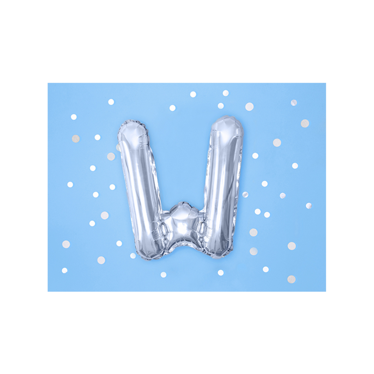 1 Ballon XS - Buchstabe W - Silber