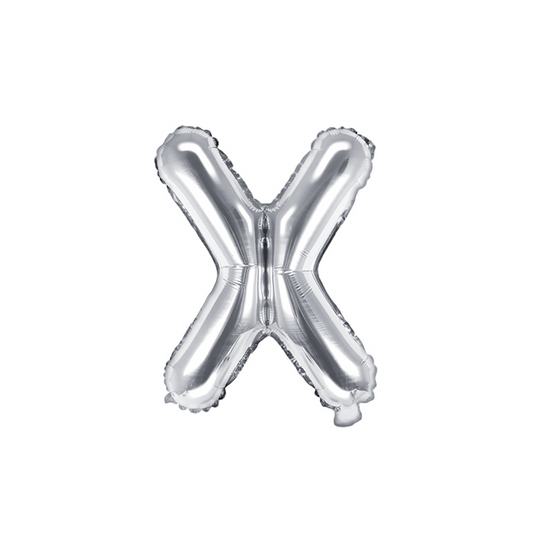 1 Ballon XS - Buchstabe X - Silber