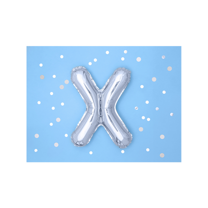 1 Ballon XS - Buchstabe X - Silber
