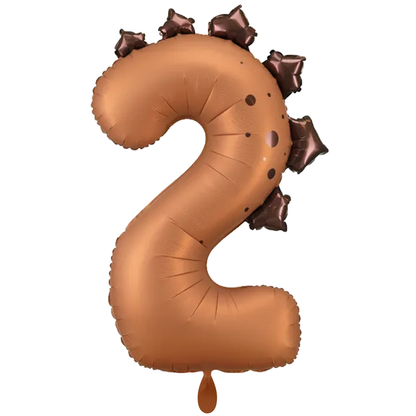 1 Ballon XXL - Zahl 2 - Dinosaurier