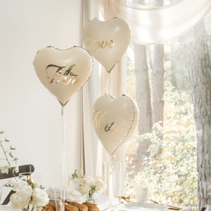 2 Ballons - MR und MRS - Creme